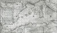 Carta nautica del Mediterraneo occidentale di Johannes e Gerard van Keulen (parte prima) - Nieuwe Paskaart van t’erste Gedeelte der/Middelansche-Zee/Tusschen t’I.Cadix en t’I.Malta.